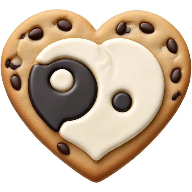 Yin yang cookie heart emoji
