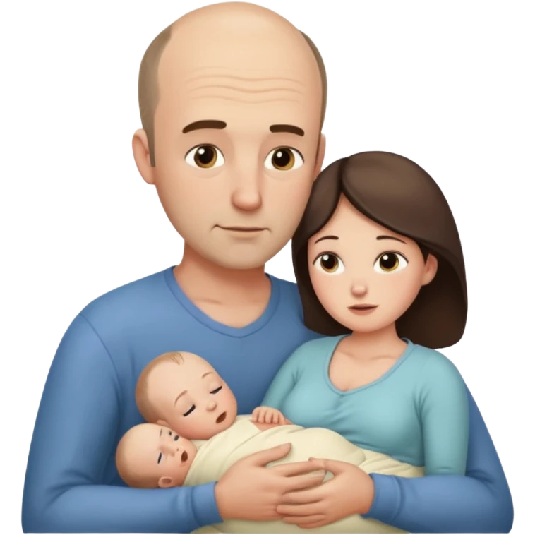 Mother breastfeeding adult balding man emoji