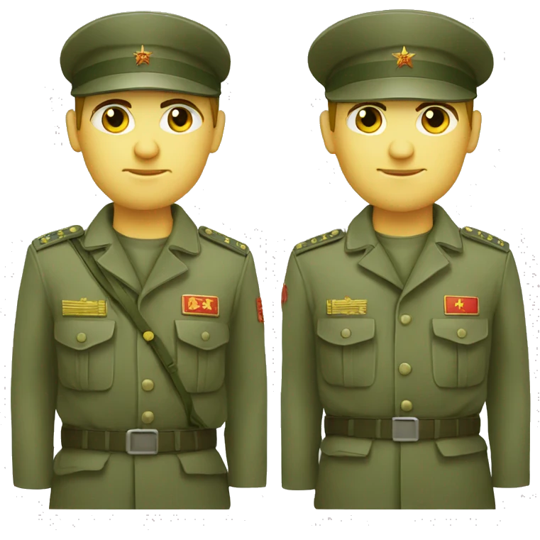 ussr soldier serious with military takes emoji