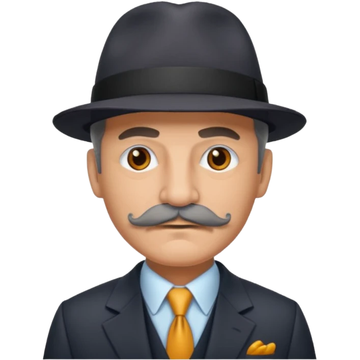 Mobster with Suit with grey mustach and colored hat emoji