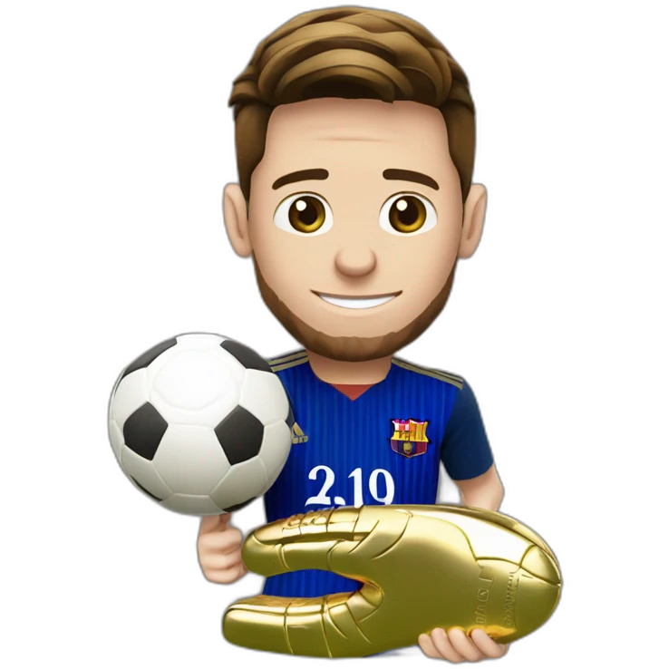 Messi avec le ballon d'or emoji