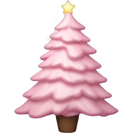 Aesthetic light pink Christmas tree emoji