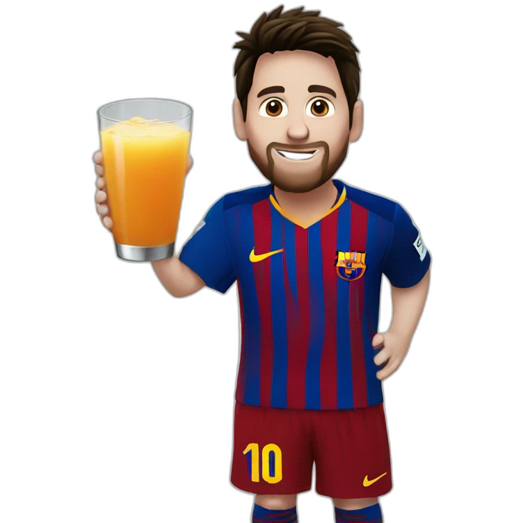Messi tomando jugo emoji