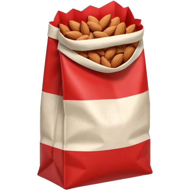 roasted almonds in red and white paperbag emoji