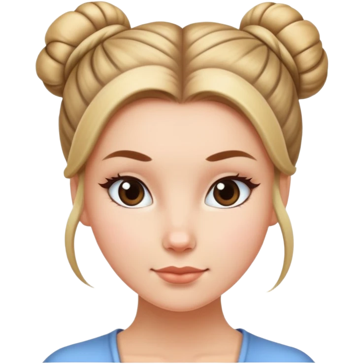 white girl with hair in bun emoji