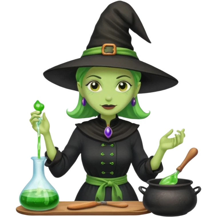 green witch cooking potion emoji