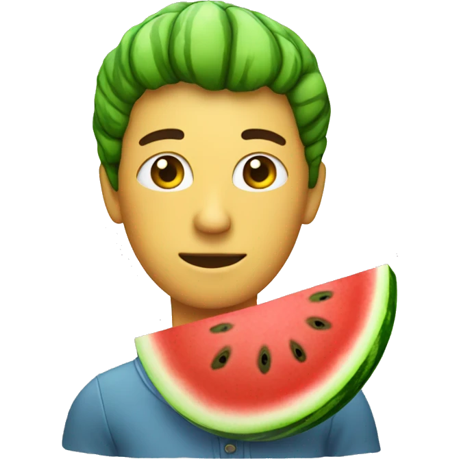 A person with a watermelon emoji