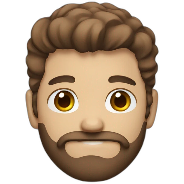 man with mustache and beard blue eyes and brown hair emoji