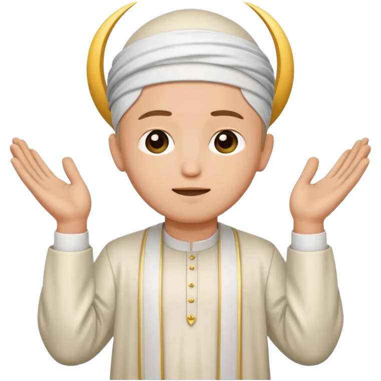 Make a person praying in Islam religion make it a sideways facing 2d emoji emoji