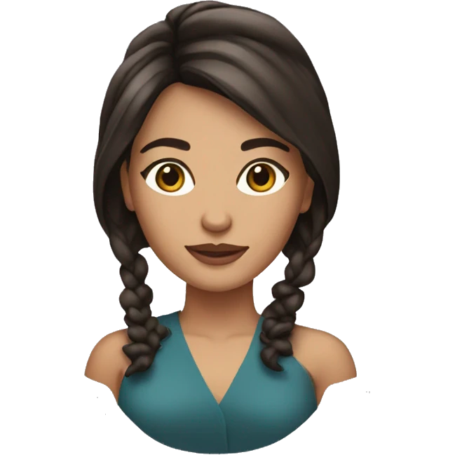 Beautiful brunette with styling emoji