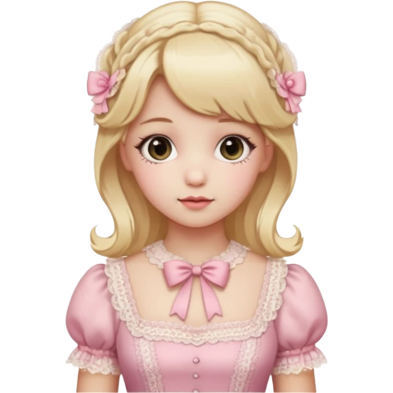 Pink Lolita with blonde hair emoji