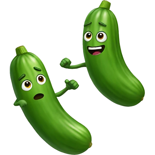 Cucumbers fighting emoji
