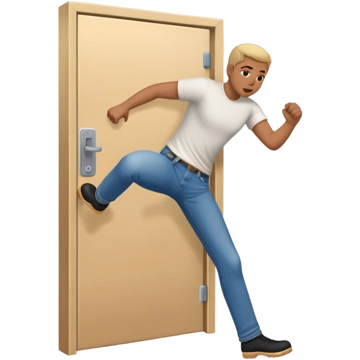 Kicking out of the door emoji