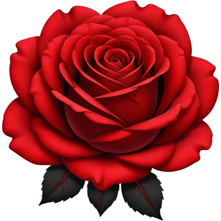 black and red rose emoji