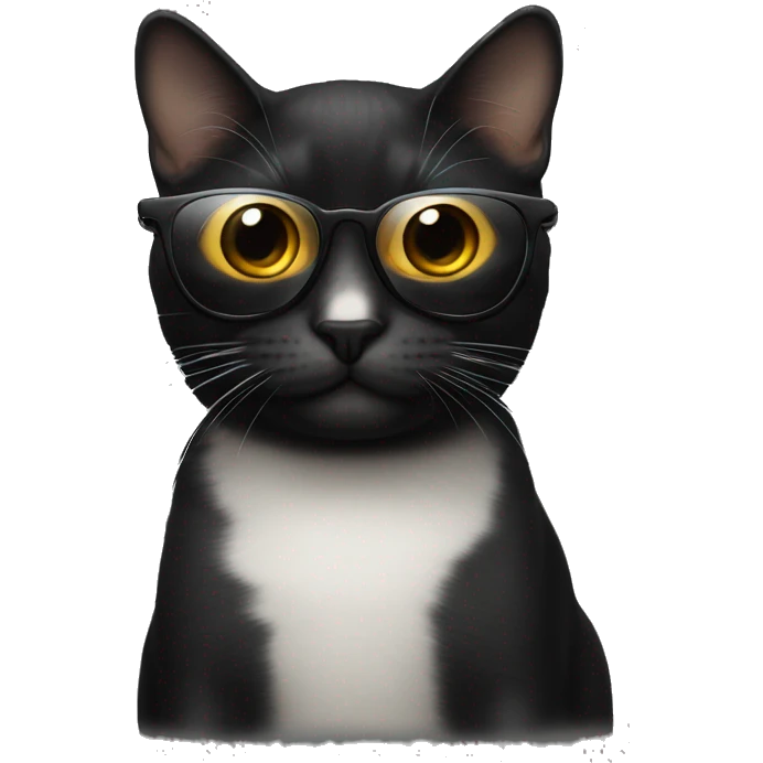 Gato negro con gafas emoji