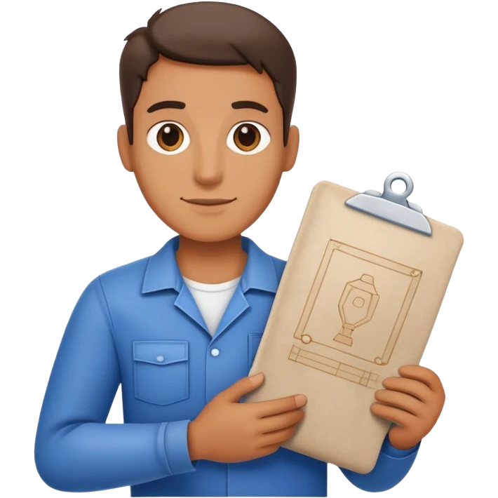 person holding a blueprint emoji