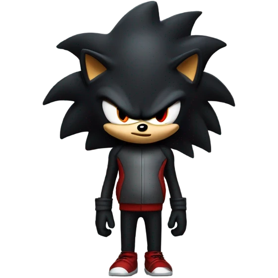 Sonic the hedgehog but he is dark black and has red eyes emoji