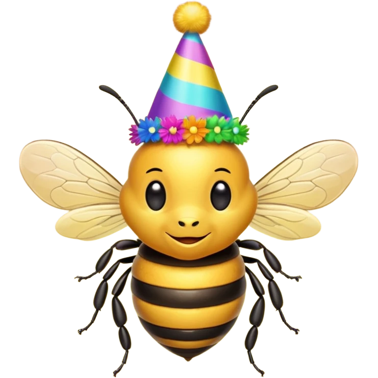 bee with party cap emoji