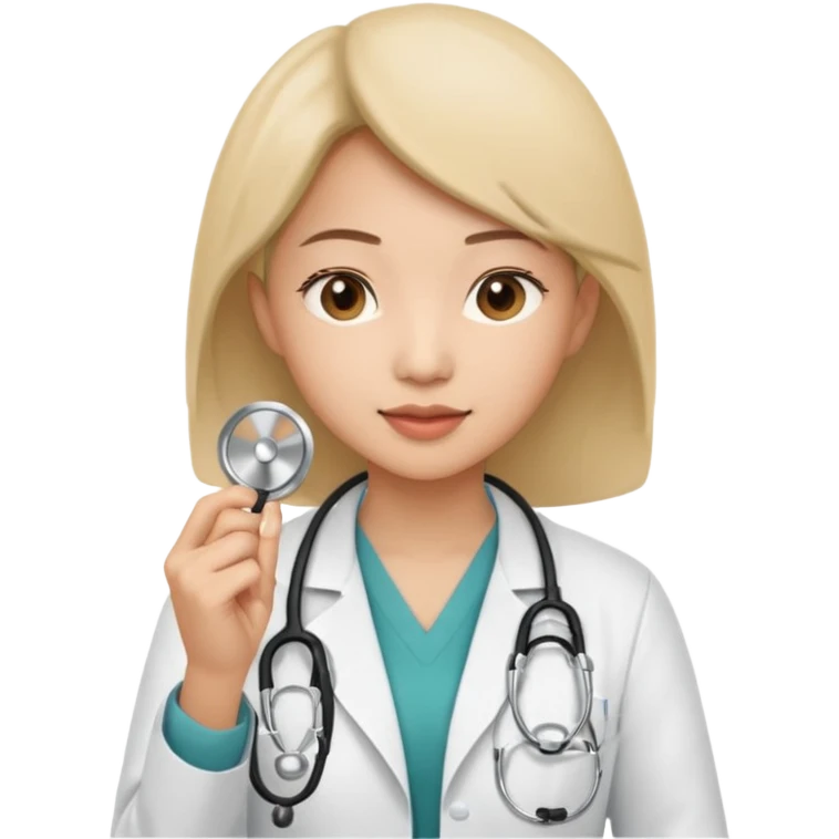 asian woman doctor with stethoscope removal emoji