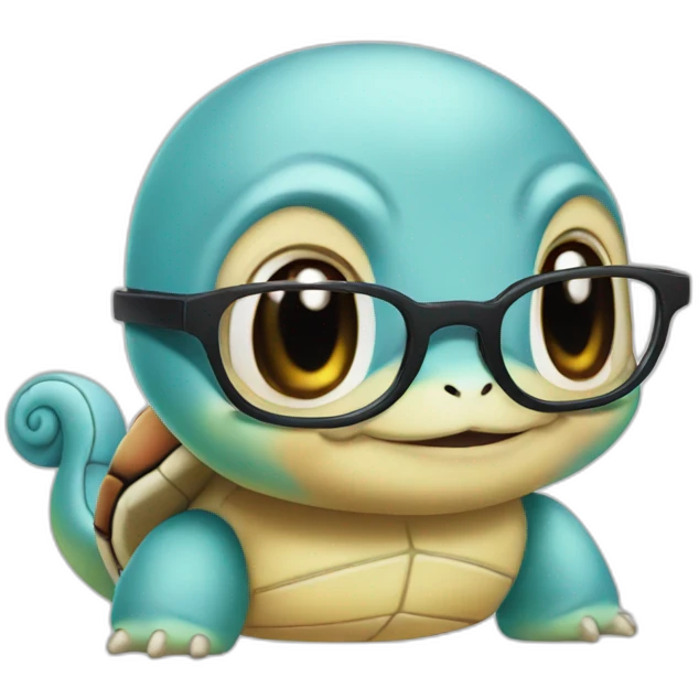 squirtle wearing glasses emoji