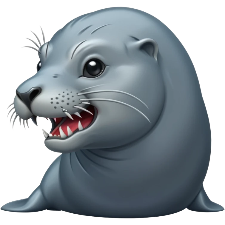 scary grey sea lion full body emoji
