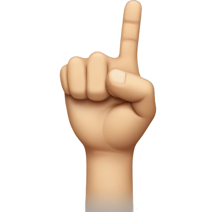 a hand with the thumb, the index end the middle finger up emoji