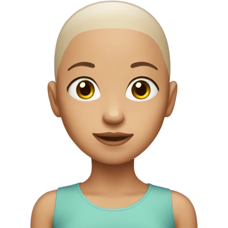 Girl with no hair emoji