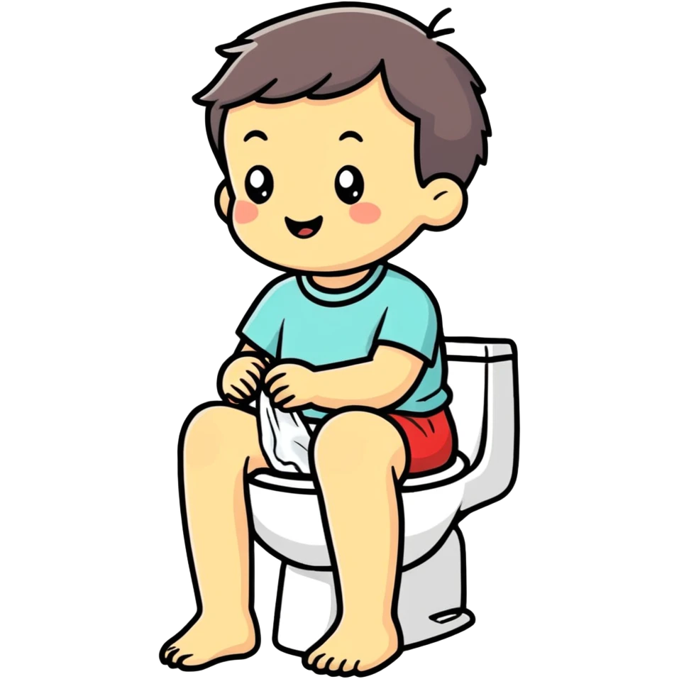 Child doing a poo emoji