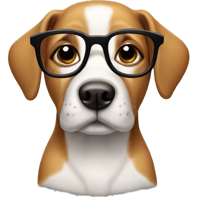 Dog with glasses  emoji