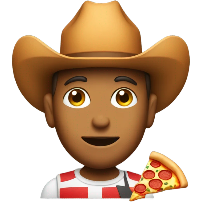 A pizza wearing a cowboy hat emoji