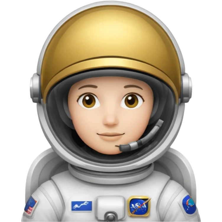 Astronaut in white EVA suit with gold visor helmet emoji
