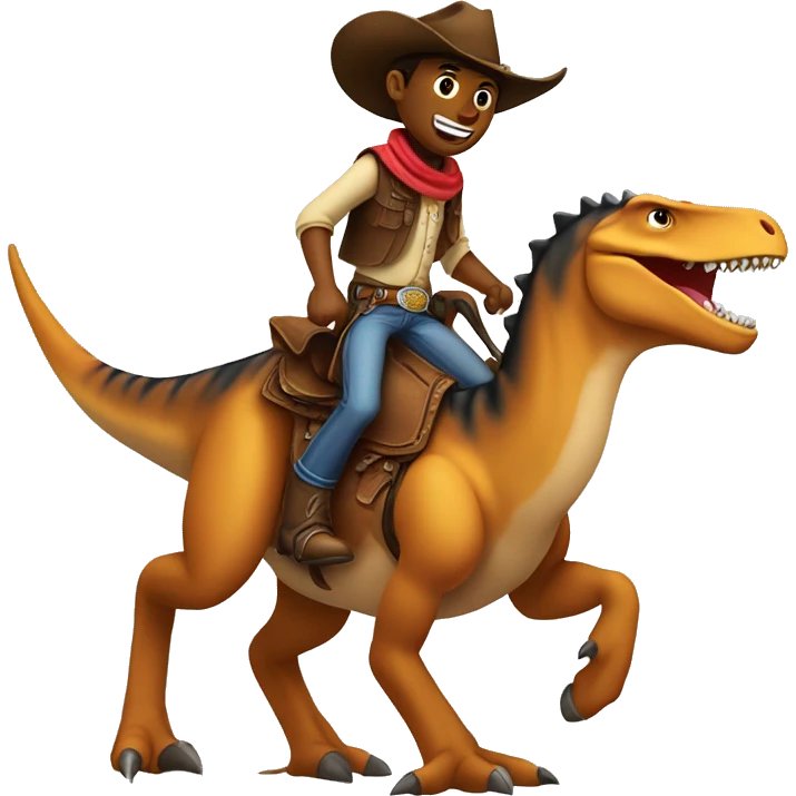 cowboy riding dinosour emoji