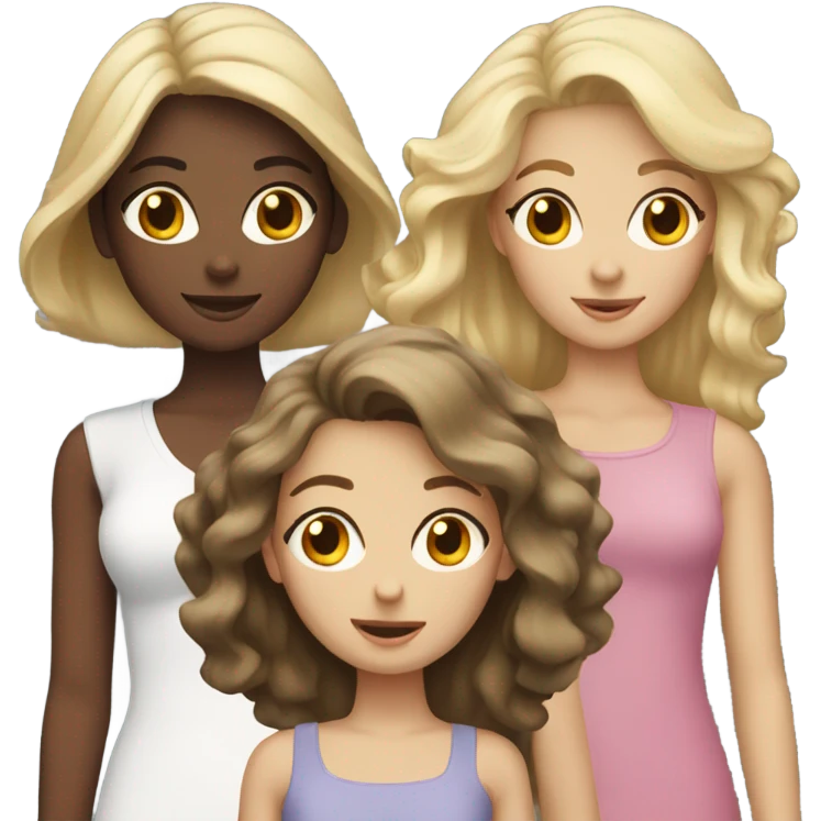 2blonde girls and 1 brunette girl emoji