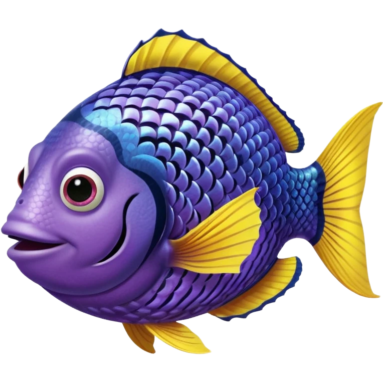 GURGLE FISH FROM FINDING NEMO PURPLE AND YELLOW GRAMMA FISH emoji