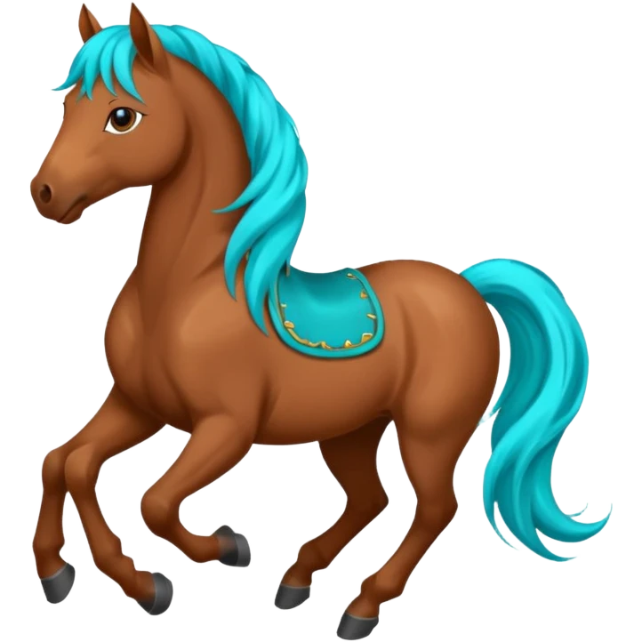 horse with turquoise hair emoji