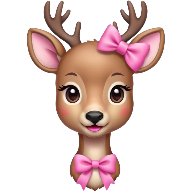 Cute dear with a pink bow emoji