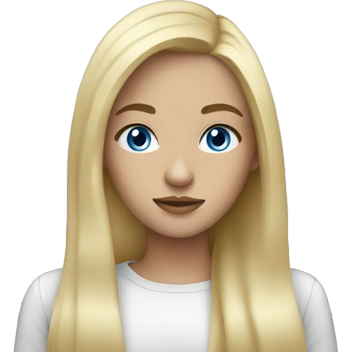 Blonde hair girl blue eyes emoji