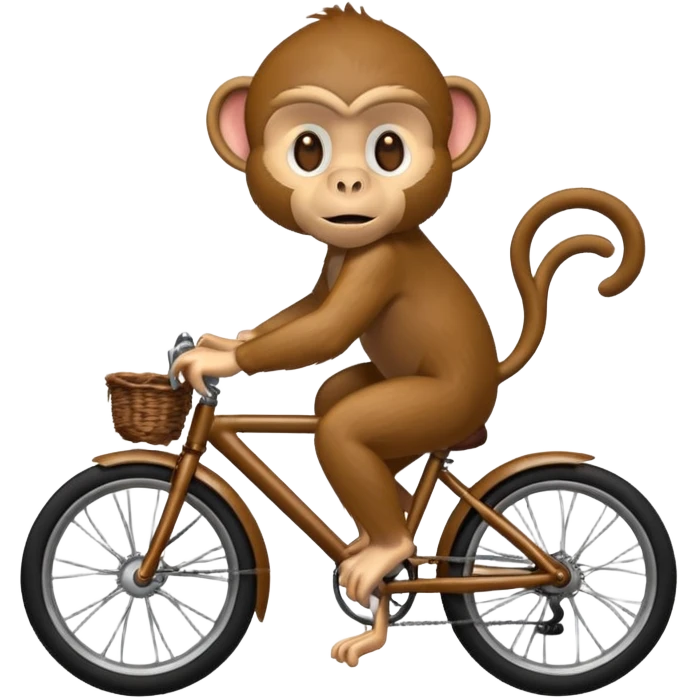 monkey sitting as if he was on a bike but no bike emoji