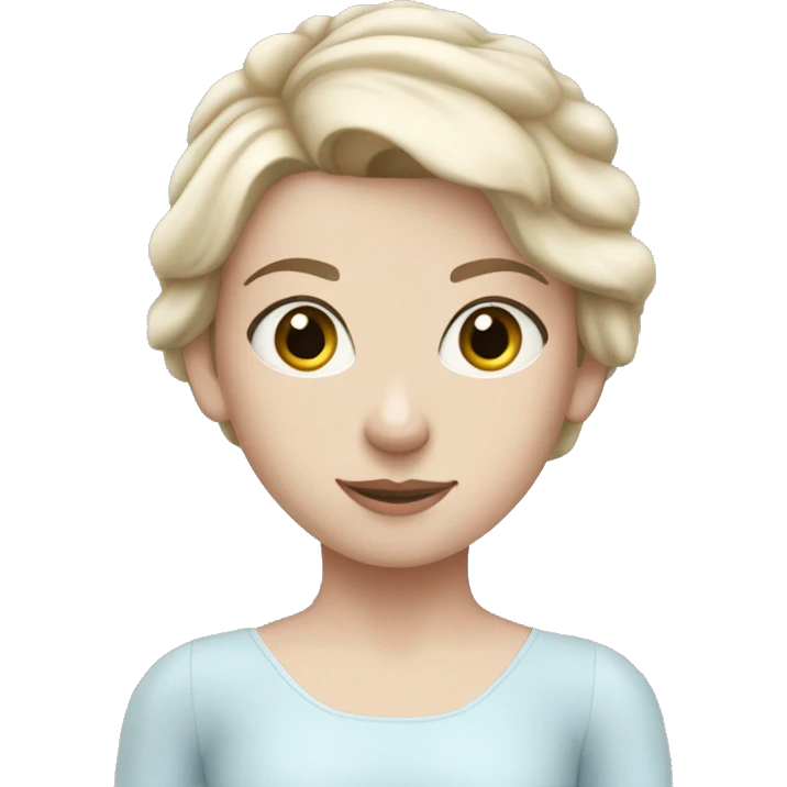 white girl in pale blue ballet clothes emoji