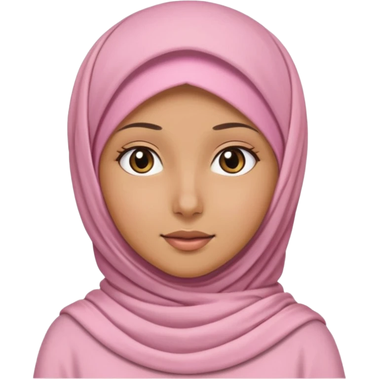 بنت ذات بشره حنطيه محجبه لابسه وردي فاتح emoji