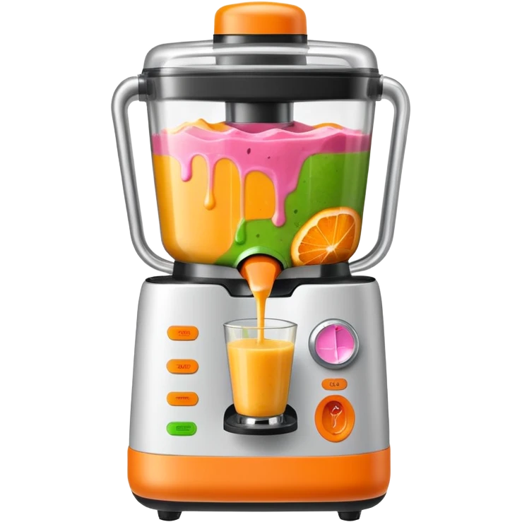A SMOOTHIE MACHINE WITHOUT THE LID ON, THE SMOOTHIE SPLASHES OUT emoji