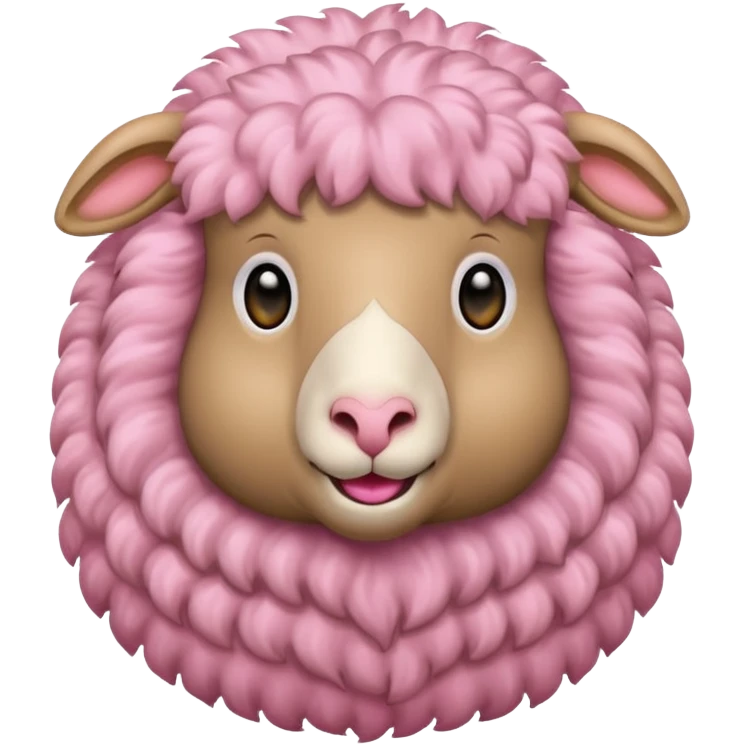 tan sheep with pink fur emoji