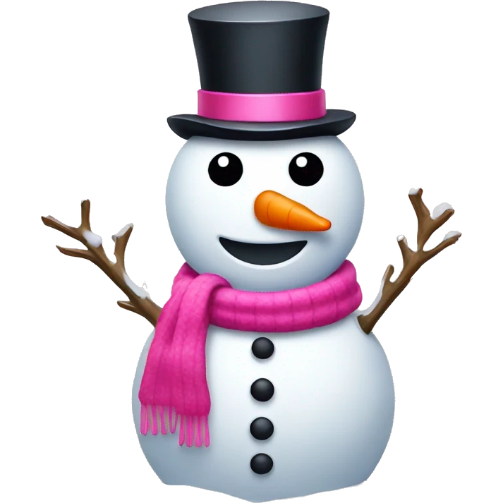 snowman with pink accessories emoji