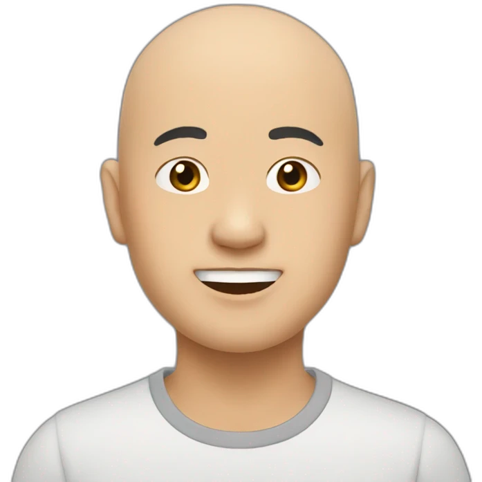 asian Bald man with goatie on chin emoji