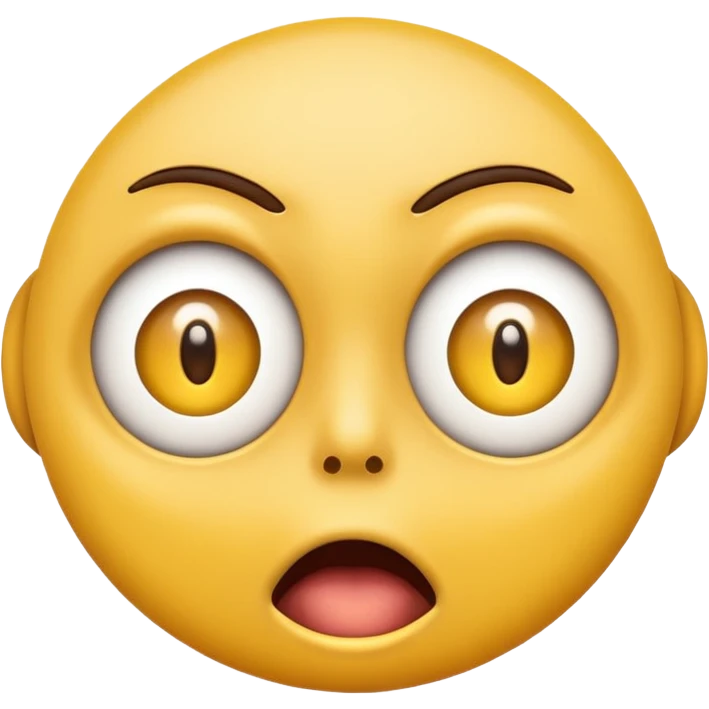 Eye twitch emoji. Standard yellow emoji face. One eye half open in a twitch way. Mouth in a shocked expression  emoji