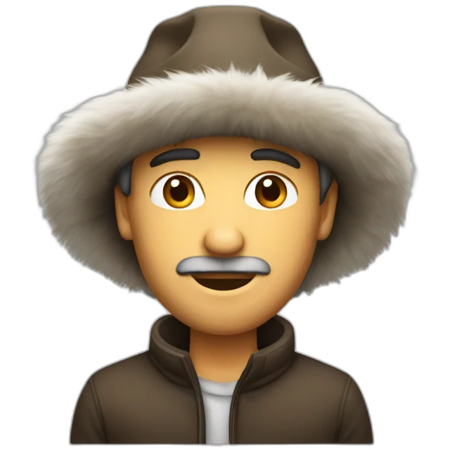 man with fur hat emoji