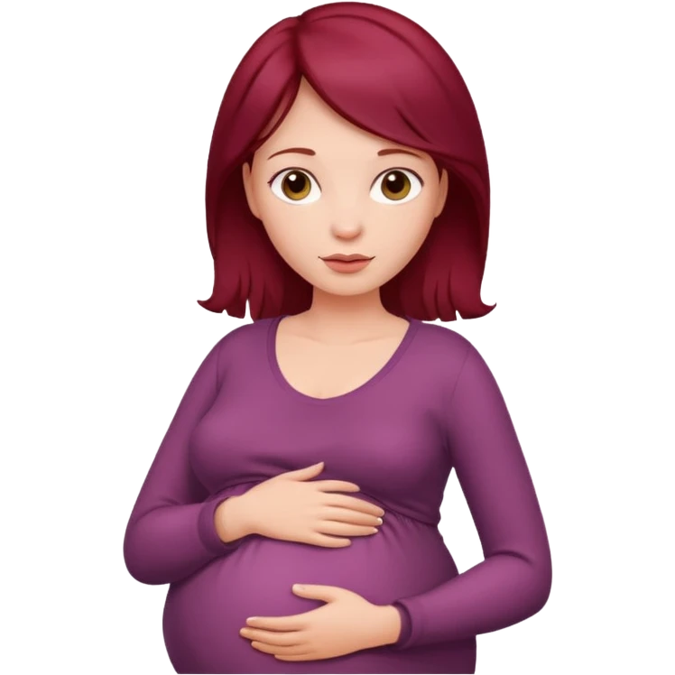 Pregnant woman with burgundy hair  emoji