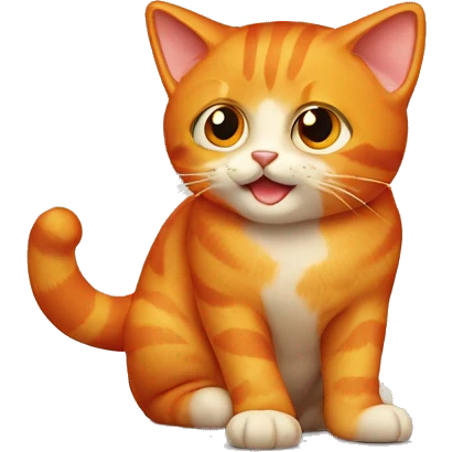 orange cat with red hair emoji
