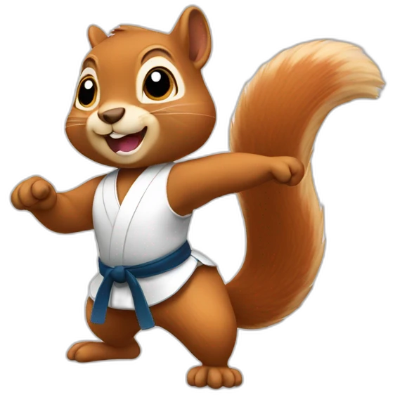 Squirrel doing karate emoji