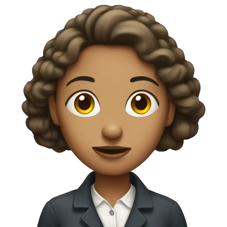 Woman with button eyes  emoji